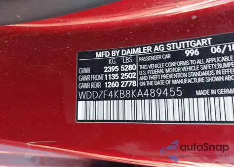 2019 Mercedes-Benz E 300 4Matic z USA, uszkodzony, nr VIN WDDZF4KB8KA489455